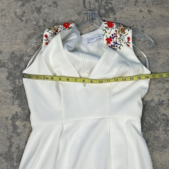 NWT Ieena Mac Duggal Beaded Cap Sleeve A Line Midi Dress White Bridal Sz 2 - Picture 9 of 13